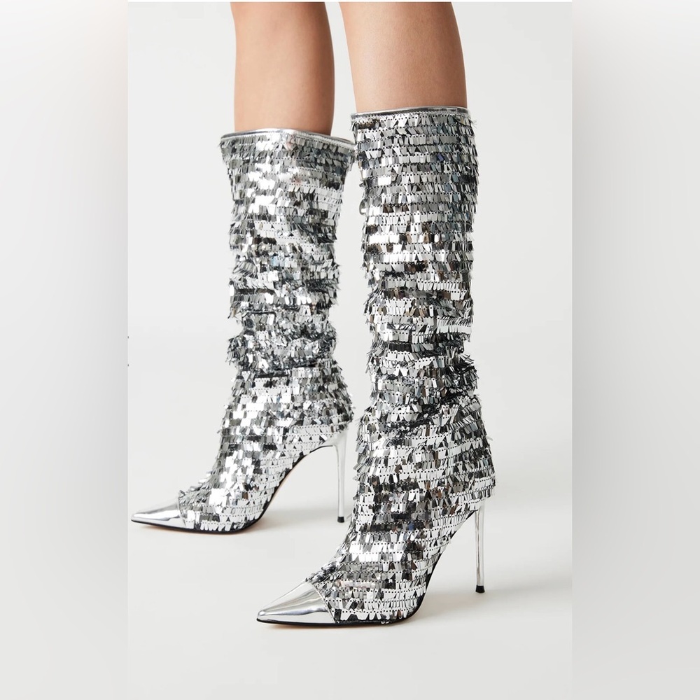 Steve madden PANTHER-S SILVER MULTI Sequin Women's Boots